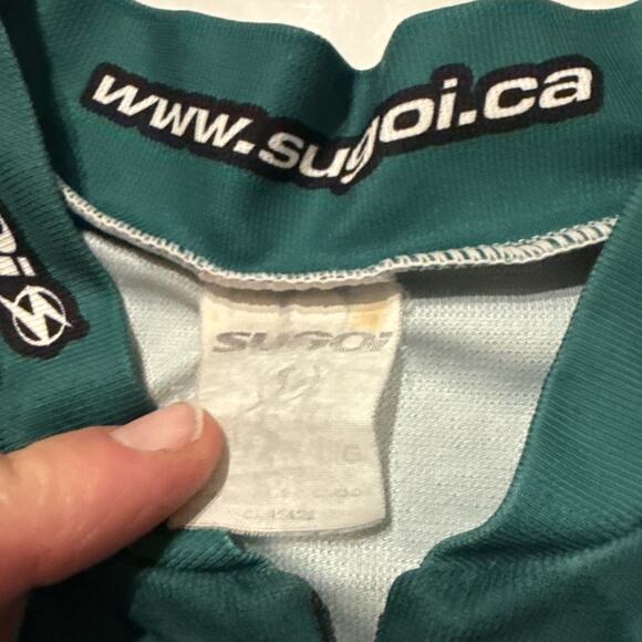 Bianchi Sugoi Men Sz L Short Sleeve Jersey 1/2 Zip Red Green Minnesota Summit - Picture 3 of 12